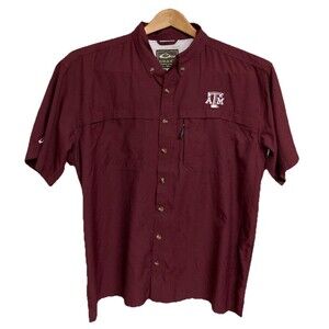Men's Drake Waterfowl Hiking Shirt Vented Short Sleeve Texas A & M Aggies Size L